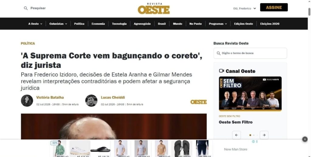 A SUPREMA CORTE VEM BAGUNÇANDO O CORETO DIZ JURISTA